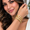 Oro Laminado Individual Bangle, Gold Filled Style Miami Cuban Design, Polished, Golden Finish, 07.331.0026 (25 MM Thickness, One size fits all)
