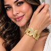 Oro Laminado Individual Bangle, Gold Filled Style Butterfly Design, Polished, Golden Finish, 07.331.0020 (25 MM Thickness, One size fits all)