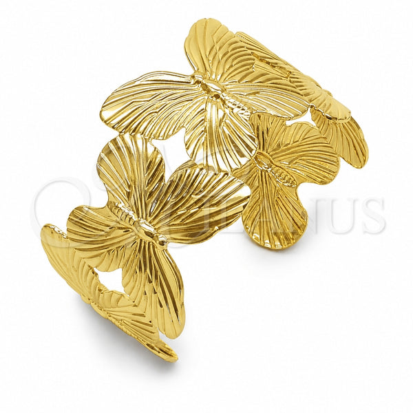 Oro Laminado Individual Bangle, Gold Filled Style Butterfly Design, Polished, Golden Finish, 07.331.0020 (25 MM Thickness, One size fits all)