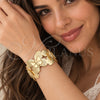 Oro Laminado Individual Bangle, Gold Filled Style Butterfly Design, Polished, Golden Finish, 07.331.0021 (25 MM Thickness, One size fits all)