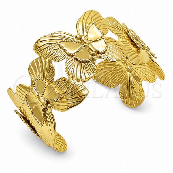 Oro Laminado Individual Bangle, Gold Filled Style Butterfly Design, Polished, Golden Finish, 07.331.0021 (25 MM Thickness, One size fits all)