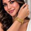 Oro Laminado Individual Bangle, Gold Filled Style Hollow Design, Polished, Golden Finish, 07.331.0022 (22 MM Thickness, One size fits all)