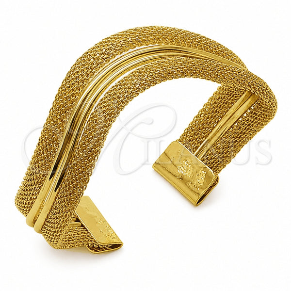 Oro Laminado Individual Bangle, Gold Filled Style Hollow Design, Polished, Golden Finish, 07.331.0022 (22 MM Thickness, One size fits all)