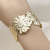 Oro Laminado Individual Bangle, Gold Filled Style Flower Design, Polished, Golden Finish, 07.331.0023 (30 MM Thickness, One size fits all)