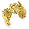 Oro Laminado Individual Bangle, Gold Filled Style Flower Design, Polished, Golden Finish, 07.331.0023 (30 MM Thickness, One size fits all)