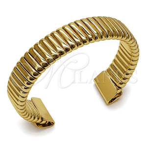 Oro Laminado Individual Bangle, Gold Filled Style Hollow Design, Polished, Golden Finish, 07.331.0024 (Thickness, One size fits all)