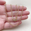 Oro Laminado Basic Necklace, Gold Filled Style Rolo Design, Polished, Golden Finish, 5.223.021.22 (03 MM Thickness, 22 Inches Length)