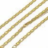 Oro Laminado Basic Anklet, Gold Filled Style Mariner Design, Diamond Cutting Finish, Golden Finish, 04.63.1417.22 (100 Gauge, 06 MM Thickness, 22 Inches Length)