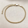 Oro Laminado Basic Bracelet, Gold Filled Style Miami Cuban Design, Diamond Cutting Finish, Golden Finish, 04.63.1424.06 (0.80 Gauge, Thickness, 6 Inches Length)
