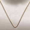 Oro Laminado Basic Anklet, Gold Filled Style Miami Cuban Design, Diamond Cutting Finish, Golden Finish, 04.63.1424.18 (0.80 Gauge, Thickness, 18 Inches Length)