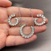 White Gold Filled Earring and Pendant Adult Set, with White Cubic Zirconia, Polished, Rhodium Finish, 10.264.0006