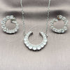 White Gold Filled Earring and Pendant Adult Set, with White Cubic Zirconia, Polished, Rhodium Finish, 10.264.0006