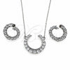White Gold Filled Earring and Pendant Adult Set, with White Cubic Zirconia, Polished, Rhodium Finish, 10.264.0006