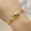 Oro Laminado Individual Bangle, Gold Filled Style Ball Design, Polished, Golden Finish, 07.213.0029 (02 MM Thickness, One size fits all)