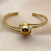 Oro Laminado Individual Bangle, Gold Filled Style Ball Design, Polished, Golden Finish, 07.213.0029 (02 MM Thickness, One size fits all)
