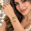 Oro Laminado Individual Bangle, Gold Filled Style Ball Design, Polished, Golden Finish, 07.213.0030 (02 MM Thickness, One size fits all)