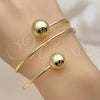Oro Laminado Individual Bangle, Gold Filled Style Ball Design, Polished, Golden Finish, 07.213.0030 (02 MM Thickness, One size fits all)