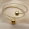 Oro Laminado Individual Bangle, Gold Filled Style Ball Design, Polished, Golden Finish, 07.213.0030 (02 MM Thickness, One size fits all)