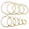 Oro Laminado Medium Hoop, Gold Filled Style Hollow Design, Diamond Cutting Finish, Golden Finish, 02.213.0247.1.25