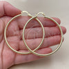 Oro Laminado Large Hoop, Gold Filled Style Hollow Design, Diamond Cutting Finish, Golden Finish, 02.213.0258.60