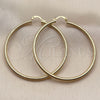 Oro Laminado Large Hoop, Gold Filled Style Hollow Design, Diamond Cutting Finish, Golden Finish, 02.213.0258.60