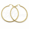 Oro Laminado Large Hoop, Gold Filled Style Hollow Design, Diamond Cutting Finish, Golden Finish, 02.213.0258.60