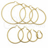 Oro Laminado Large Hoop, Gold Filled Style Hollow Design, Diamond Cutting Finish, Golden Finish, 02.213.0258.60