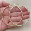 Oro Laminado Extra Large Hoop, Gold Filled Style Diamond Cutting Finish, Golden Finish, 02.213.0258.70