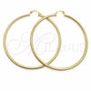 Oro Laminado Extra Large Hoop, Gold Filled Style Diamond Cutting Finish, Golden Finish, 02.213.0258.70