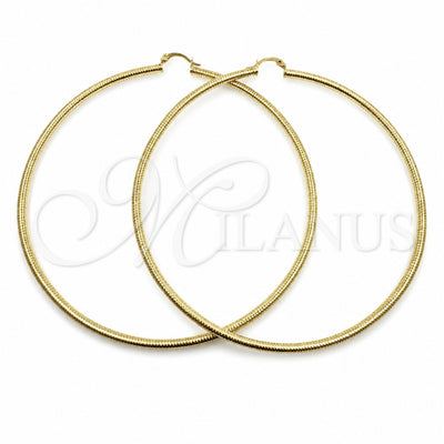 Oro Laminado Extra Large Hoop, Gold Filled Style Diamond Cutting Finish, Golden Finish, 02.213.0258.100