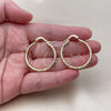 Oro Laminado Medium Hoop, Gold Filled Style Hollow Design, Diamond Cutting Finish, Golden Finish, 02.213.0259.1.30