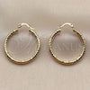 Oro Laminado Medium Hoop, Gold Filled Style Hollow Design, Diamond Cutting Finish, Golden Finish, 02.213.0259.1.30