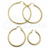 Oro Laminado Medium Hoop, Gold Filled Style Hollow Design, Diamond Cutting Finish, Golden Finish, 02.213.0259.1.30