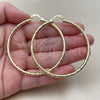 Oro Laminado Large Hoop, Gold Filled Style Hollow Design, Diamond Cutting Finish, Golden Finish, 02.213.0259.1.60