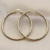Oro Laminado Large Hoop, Gold Filled Style Hollow Design, Diamond Cutting Finish, Golden Finish, 02.213.0259.1.60