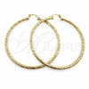 Oro Laminado Large Hoop, Gold Filled Style Hollow Design, Diamond Cutting Finish, Golden Finish, 02.213.0259.1.60