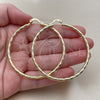 Oro Laminado Large Hoop, Gold Filled Style Diamond Cutting Finish, Golden Finish, 02.213.0240.60