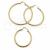 Oro Laminado Large Hoop, Gold Filled Style Diamond Cutting Finish, Golden Finish, 02.213.0240.60