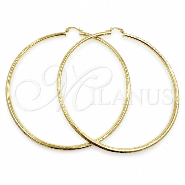 Oro Laminado Extra Large Hoop, Gold Filled Style Polished, Golden Finish, 02.213.0243.1.90