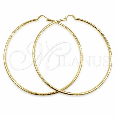 Oro Laminado Extra Large Hoop, Gold Filled Style Polished, Golden Finish, 02.213.0243.1.100