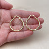 Oro Laminado Medium Hoop, Gold Filled Style Hollow Design, Diamond Cutting Finish, Golden Finish, 02.213.0909.30