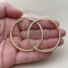 Oro Laminado Large Hoop, Gold Filled Style Hollow Design, Diamond Cutting Finish, Golden Finish, 02.213.0909.50