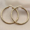 Oro Laminado Large Hoop, Gold Filled Style Hollow Design, Diamond Cutting Finish, Golden Finish, 02.213.0909.50