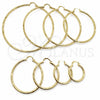 Oro Laminado Large Hoop, Gold Filled Style Hollow Design, Diamond Cutting Finish, Golden Finish, 02.213.0909.50
