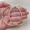 Oro Laminado Extra Large Hoop, Gold Filled Style Diamond Cutting Finish, Golden Finish, 02.213.0909.70