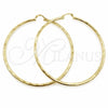 Oro Laminado Extra Large Hoop, Gold Filled Style Diamond Cutting Finish, Golden Finish, 02.213.0909.80