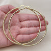 Oro Laminado Extra Large Hoop, Gold Filled Style Diamond Cutting Finish, Golden Finish, 02.213.0909.90