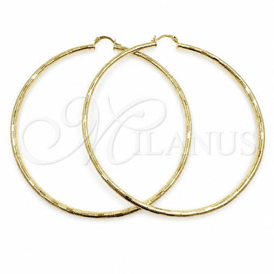 Oro Laminado Extra Large Hoop, Gold Filled Style Diamond Cutting Finish, Golden Finish, 02.213.0909.90