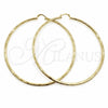 Oro Laminado Extra Large Hoop, Gold Filled Style Diamond Cutting Finish, Golden Finish, 02.213.0909.90