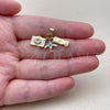 Oro Laminado Fancy Pendant, Gold Filled Style Airplane Design, with White Cubic Zirconia, White Enamel Finish, Golden Finish, 05.459.0090